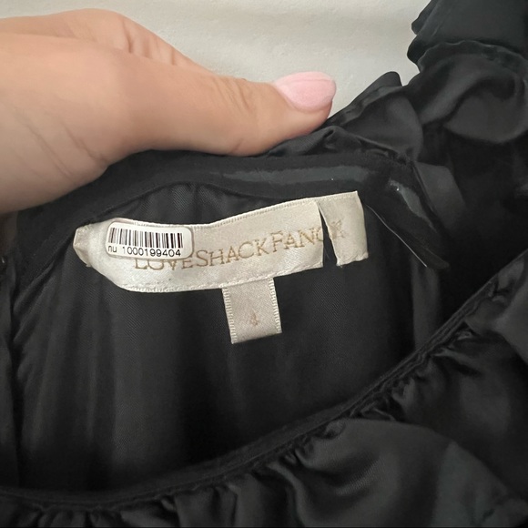 LoveShackFancy Tara Ruffle Maxi Black Off-Shoulder Dress - Picture 13 of 13